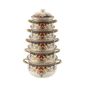 Colorful Floral Stacking Cookware Set